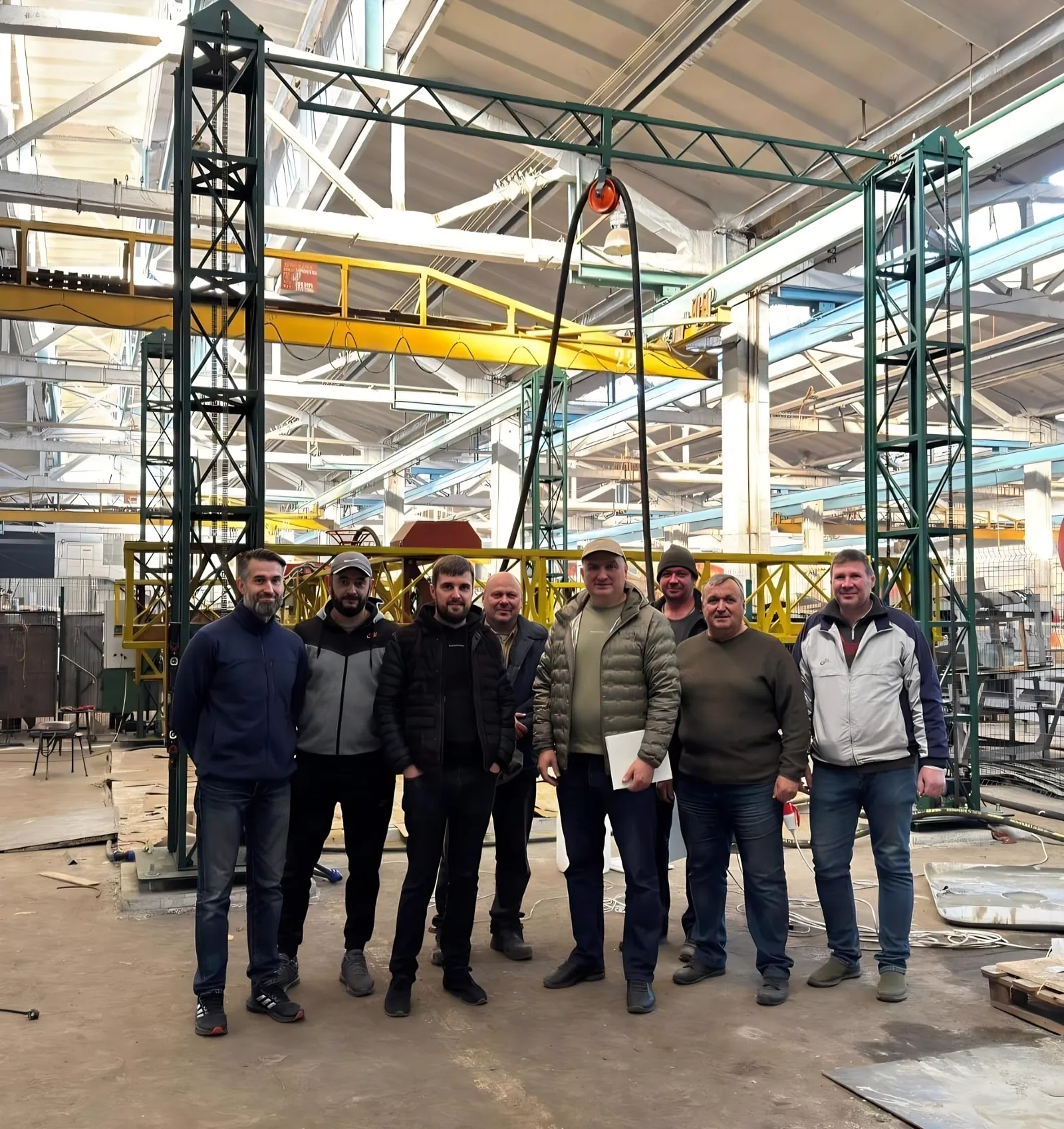 AddLine engineering team inside the industrial development facility